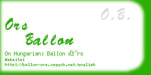 ors ballon business card